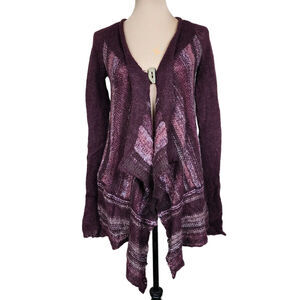 Free People Lurex Cascading Waterfall Cardigan Sweater